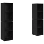 Mueble de TV de Pared 4 pcs Roble negro 37 x 37 x 72 cm