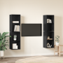 Mueble de TV de Pared 4 pcs Roble negro 37 x 37 x 72 cm