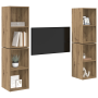 Mueble de TV de Pared 4 pcs Roble artesanal 37 x 37 x 72 cm