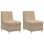 Sofá Sillón 2 pcs Gris Claro 55 cm Cuero de ante sintético