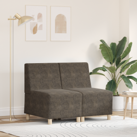 Sofá Sillón 2 pcs Gris oscuro 55 cm Cuero de ante sintético