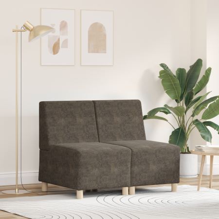 Sofá Sillón 2 pcs Gris oscuro 55 cm Cuero de ante sintético