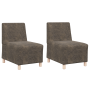 Sofá Sillón 2 pcs Gris oscuro 55 cm Cuero de ante sintético
