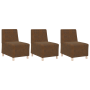 Sofá Sillón 3 pcs Marrón 55 cm Cuero de ante sintético
