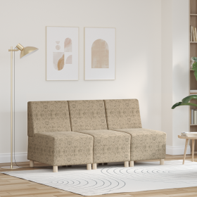 Sofá Sillón 3 pcs Gris Claro 55 cm Cuero de ante sintético