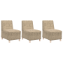 Sofá Sillón 3 pcs Gris Claro 55 cm Cuero de ante sintético