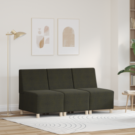 Sofá Sillón 3 pcs Verde 55 cm Cuero de ante sintético