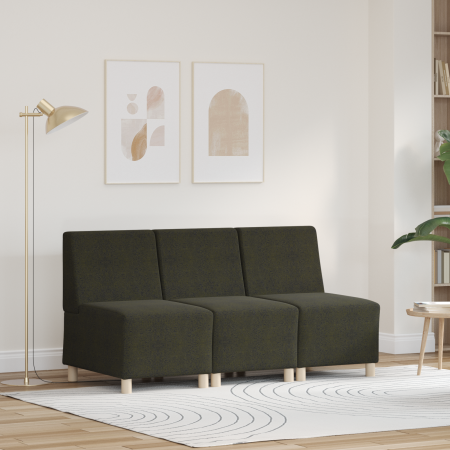 Sofá Sillón 3 pcs Verde 55 cm Cuero de ante sintético