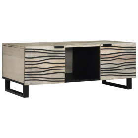 Mesa de Café con estante con almacenamiento con puerta Blanco