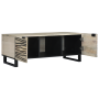 Mesa de Café con estante con almacenamiento con puerta Blanco