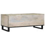 Mesa de Café con estante con almacenamiento con puerta Blanco