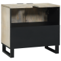 Mueble de lavabo con estante Marrón, Negro 62 x 33 x 58 cm
