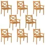 Sillas de comedor de jardín 8 uds madera maciza de acacia de vidaXL, Sillas de jardín - Ref: Foro24-3098662, Precio: 557,43 €...