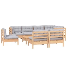 Garden furniture set 9 pieces and cushions solid pine wood by vidaXL, Garden sets - Ref: Foro24-3096471, Price: 649,18 €, Dis...