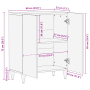 Vitrina Marrón 60 x 33 x 75 cm Madera de mango maciza