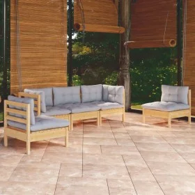 5-piece garden furniture set with solid pine wood cushions by vidaXL, Garden sets - Ref: Foro24-3096183, Price: 398,14 €, Dis...