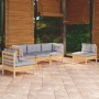 5-teiliges Gartenmöbel-Set mit Kissen aus massivem Kiefernholz von vidaXL, Gartensets - Ref: Foro24-3096183, Preis: 397,42 €,...