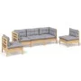 5-piece garden furniture set with solid pine wood cushions by vidaXL, Garden sets - Ref: Foro24-3096183, Price: 398,14 €, Dis...