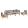 5-piece garden furniture set with solid pine wood cushions by vidaXL, Garden sets - Ref: Foro24-3096183, Price: 398,14 €, Dis...