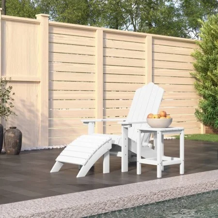 Adirondack-Gartenstuhl mit Fußstütze und weißem HDPE-Tisch von vidaXL, Gartenstühle - Ref: Foro24-3095708, Preis: 226,74 €, R...