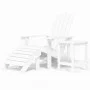 Adirondack-Gartenstuhl mit Fußstütze und weißem HDPE-Tisch von vidaXL, Gartenstühle - Ref: Foro24-3095708, Preis: 226,74 €, R...