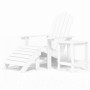 Silla de jardín Adirondack con reposapiés y mesa HDPE blanco by vidaXL, Garden chairs - Ref: Foro24-3095708, Price: 262,98 €,...