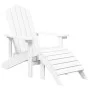 Adirondack-Gartenstuhl mit Fußstütze und weißem HDPE-Tisch von vidaXL, Gartenstühle - Ref: Foro24-3095708, Preis: 226,74 €, R...