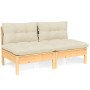 2-Sitzer Gartensofa mit Kissen massivem cremefarbenem Kiefernholz von vidaXL, Outdoor-Sofas - Ref: Foro24-3095992, Preis: 152...