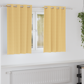Cortinas con cortinas 2 pcs Beige 140 x 140 cm Poliéster