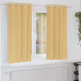 Cortinas con cortinas 2 pcs Beige 175 x 140 cm Poliéster