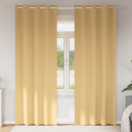 Cortinas con cortinas 2 pcs Beige 245 x 140 cm Poliéster