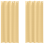 Cortinas con cortinas 2 pcs Beige 245 x 140 cm Poliéster