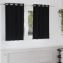 Cortinas con cortinas 2 pcs Negro 140 x 140 cm Poliéster