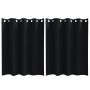 Cortinas con cortinas 2 pcs Negro 140 x 140 cm Poliéster