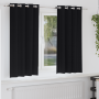 Cortinas con cortinas 2 pcs Negro 175 x 140 cm Poliéster