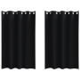 Cortinas con cortinas 2 pcs Negro 175 x 140 cm Poliéster