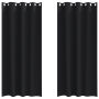 Cortinas con cortinas 2 pcs Negro 245 x 140 cm Poliéster