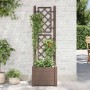 Jardinera con enrejado PP moca 43x43x142 cm
