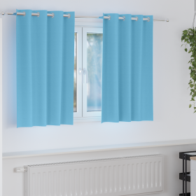 Cortinas con cortinas 2 pcs Azul claro 140 x 140 cm Poliéster