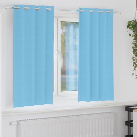 Cortinas con cortinas 2 pcs Azul claro 175 x 140 cm Poliéster