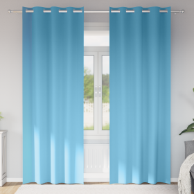 Cortinas con cortinas 2 pcs Azul claro 225 x 140 cm Poliéster