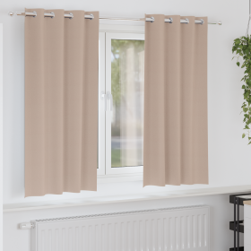 Cortinas con cortinas 2 pcs Taupé 175 x 140 cm Poliéster