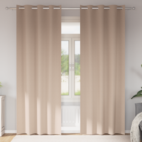 Cortinas con cortinas 2 pcs Taupé 225 x 140 cm Poliéster