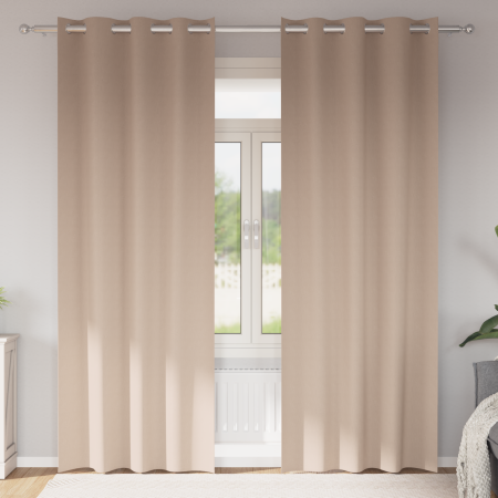 Cortinas con cortinas 2 pcs Taupé 225 x 140 cm Poliéster