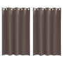 Cortinas 2 pcs Marrón oscuro 175 x 140 cm Poliéster