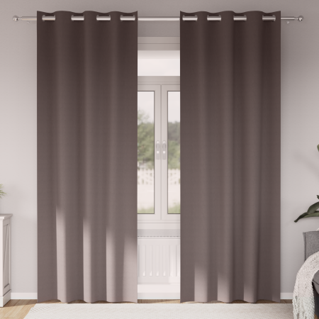 Cortinas 2 pcs Marrón oscuro 225 x 140 cm Poliéster