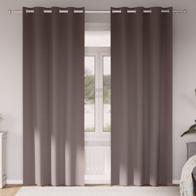 Cortinas 2 pcs Marrón oscuro 245 x 140 cm Poliéster
