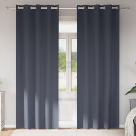 Cortinas con cortinas 2 pcs Antracita 260 x 140 cm Poliéster