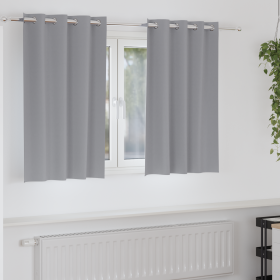 Cortinas con cortinas 2 pcs Gris claro 140 x 140 cm Poliéster