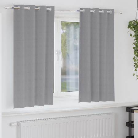 Cortinas con cortinas 2 pcs Gris claro 175 x 140 cm Poliéster